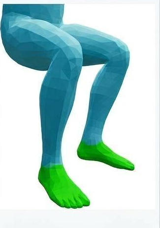 Ground contact points detected at the feet